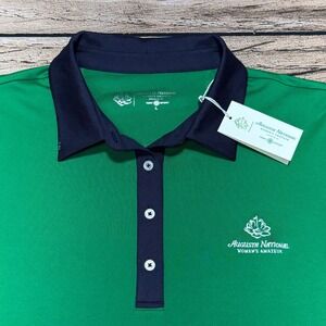 Tory Burch Sport Polo Shirt Large Green Augusta National Womens Amateur Golf NWT